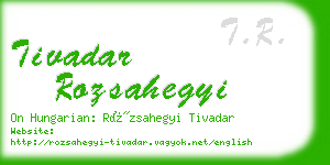 tivadar rozsahegyi business card